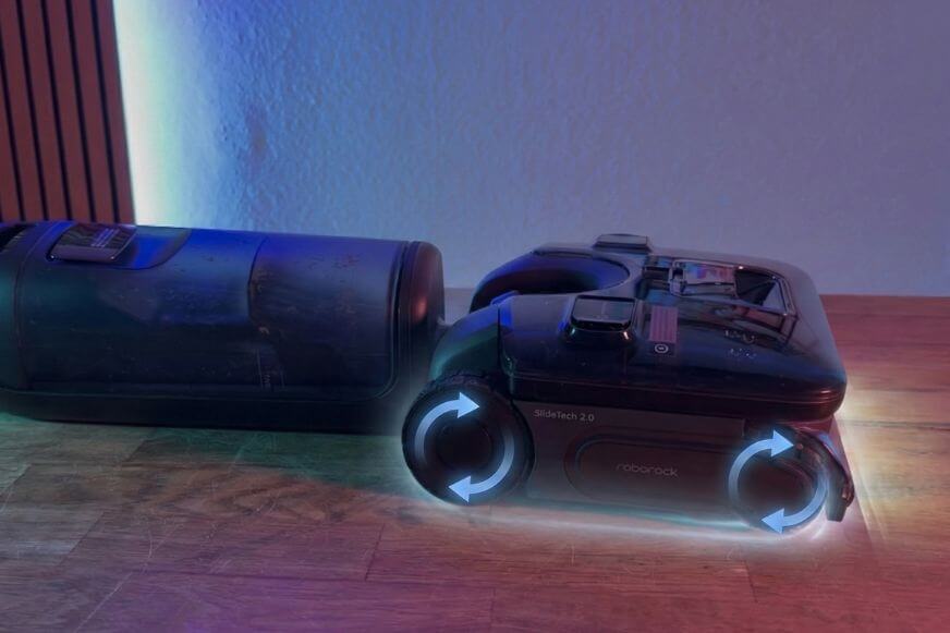 Die Roborock F25 Ultra Rollen werden mit Hilfe eines Motors angetrieben und helfen Dir bei der täglichen Reinigung im Test.